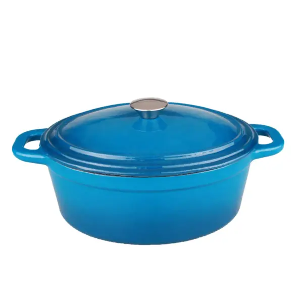 BergHOFF Neo 8 Qt Cast Iron Oval Covered Casserole, Blue