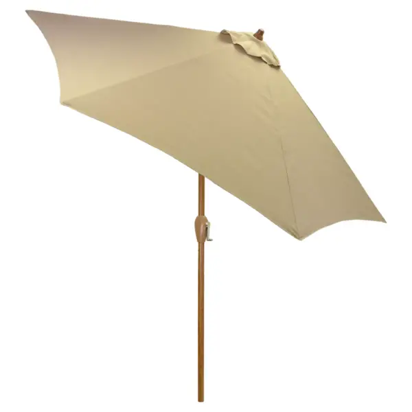 9' Round Umbrella - Tan - Wood Pole - Threshold™