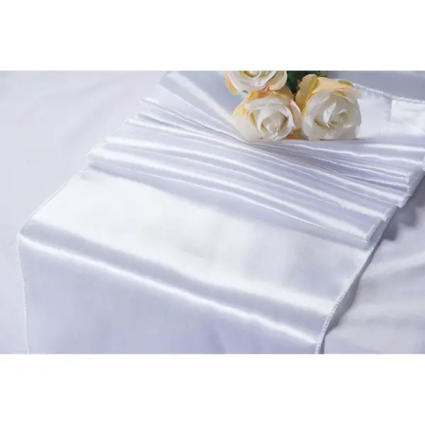 Juvale 10 Pack White Dining Table Runner Tablecloth Runner Decoration for Wedding Party, 108 x 11.8 in