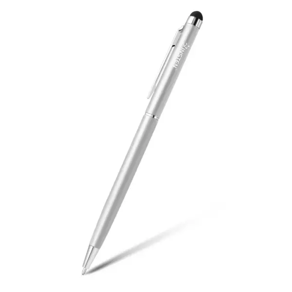 Insten Stylus Pens for Touch Screen Silver 2in1 Capacitive with Ball Point Pen For iPhone 11 Pro Max XS X 7 8 6s 6 Plus iPad Air Pro Mini