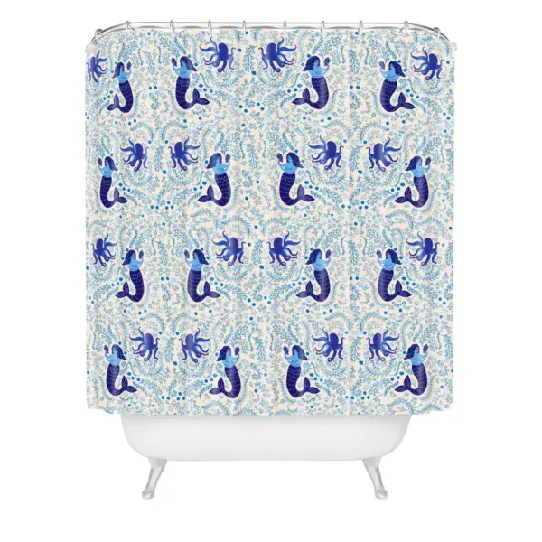 Ocean Creatures Shower Curtain Blue - Deny Designs