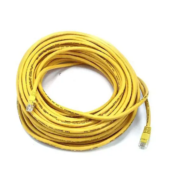 Monoprice Cat5e Ethernet Patch Cable - 75 Feet - Yellow | Network Internet Cord - RJ45, Stranded, 350Mhz, UTP, Pure Bare Copper Wire, 24AWG