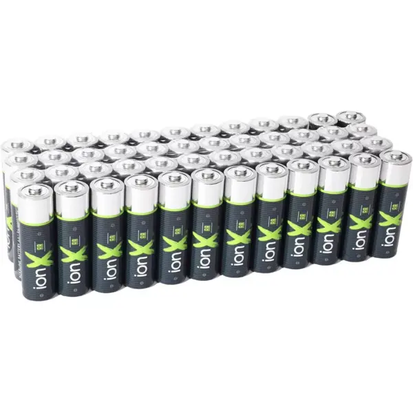 IonX AA Batteries - 48 Count High Performance Alkaline Double A 1.5 Volt Battery