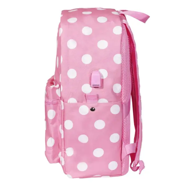 Rockland 17'' Classic Laptop Backpack - Pink Dot