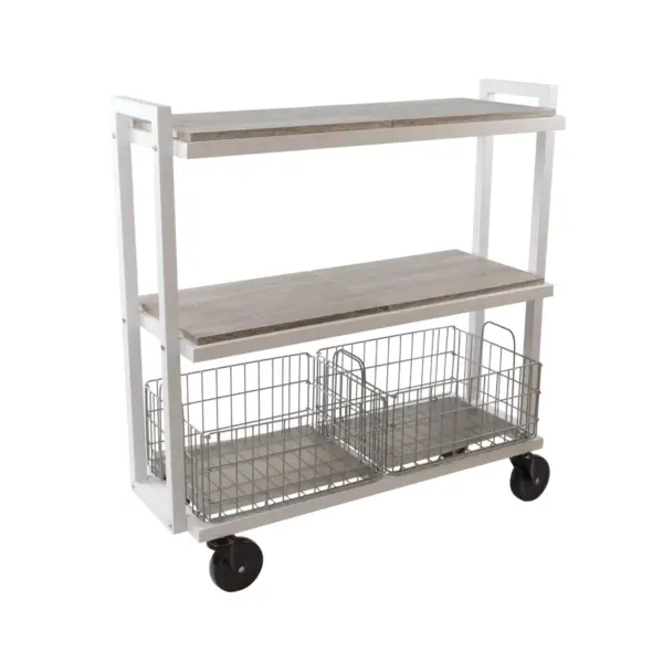 Cart System with wheels 3 Tier White - Atlantic