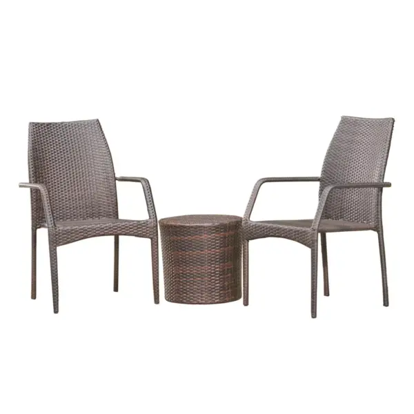 Downing 3pc Wicker Chat Set - Multibrown - Christopher Knight Home