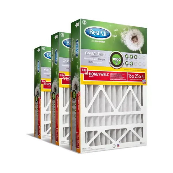 BestAir 3pk Honeywell 16X25X4 Replacement Air Furnace Filter Merv 8