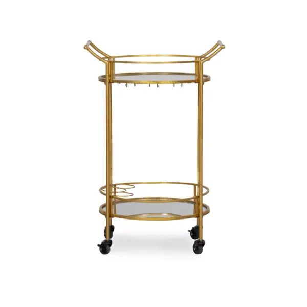 Round Metal Bar Cart Gold - Linon