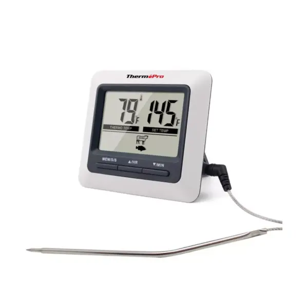 ThermoPro TP-04 Large LCD Kitchen Digital Cooking Meat Thermometer for BBQ Grill Oven Smoker