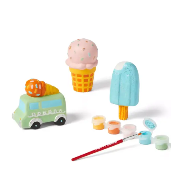 3pk Paint-Your-Own Ceramic Ice Cream Kit - Mondo Llama™