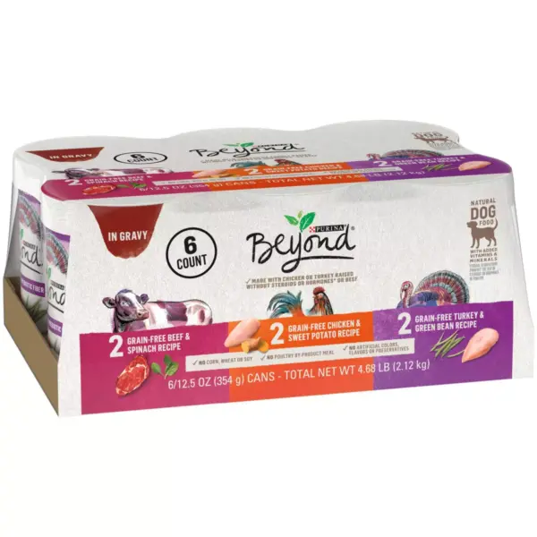 Purina Beyond Grain Free Beef, Chicken & Turkey Gravy Wet Dog Food - 12.5oz/6ct Variety Pack