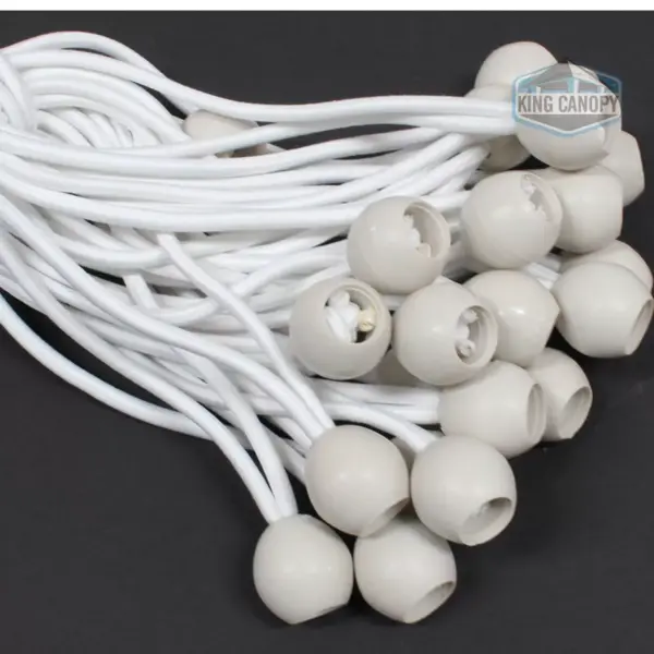 King Canopy 8'' White Ball Bungee Straps - 50pk