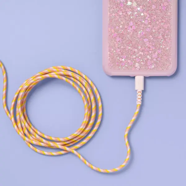 Lighting to USB-A 6' Round Braided Cable - More Than Magic™ - Pink