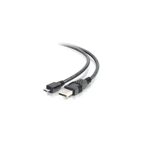 C2G 1m USB Charging Cable - USB A to Micro-B - USB Phone Cable M/M 3ft - Type A Male USB - Micro Type B Male USB - 3ft - Black