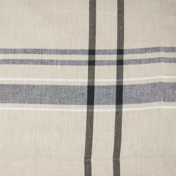 104"x60" Nautical French Stripe Tablecloth Tan - Design Imports