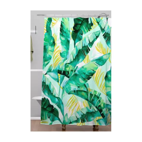 Marta Barragan Camarasa Banana Leaf Shower Curtain Green - Deny Designs