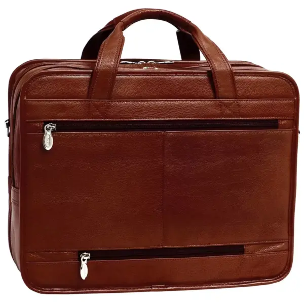 McKlein 15" River West Pebble Grain Calfskin Leather Laptop Bag - Brown