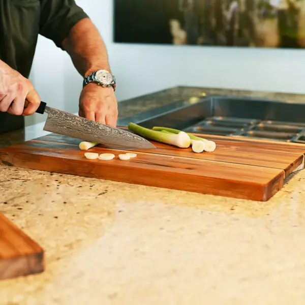 Architec Madeira Teak Edge-Grain Jumbo Cutting Board and Chop Block 23"x15"x1.25"