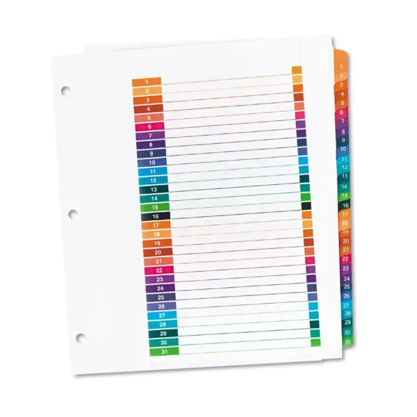 Avery Ready Index Customizable Table of Contents Multicolor Dividers 31-Tab Letter 11129