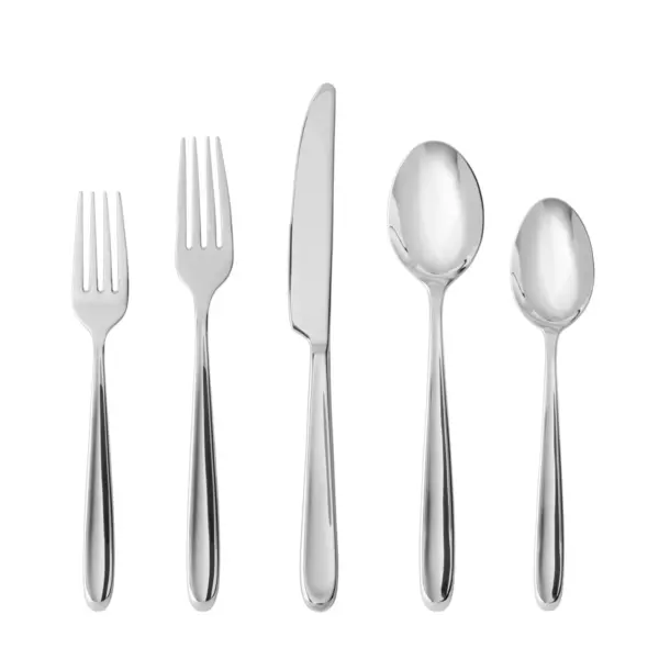 5pc Stainless Steel Scoop Silverware Set - Fortessa Tableware Solutions