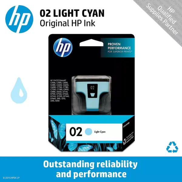 HP Inc. HP 02 (C8774WN) Light Cyan Original Ink Cartridge