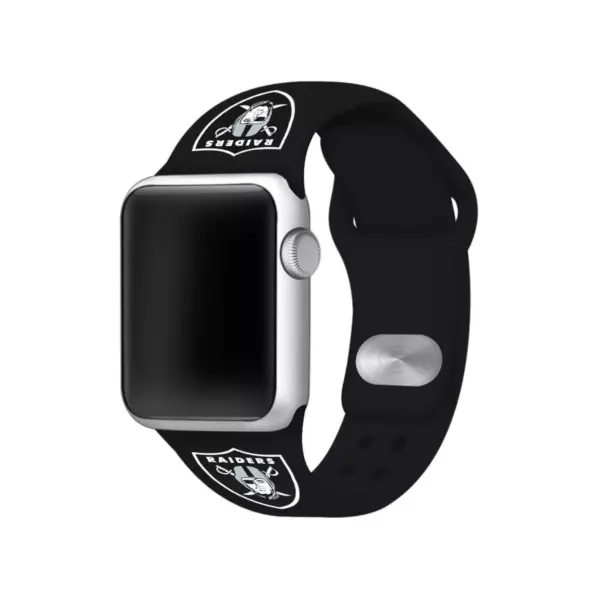 NFL Oakland Raiders Apple Watch Compatible Silicone Band 38mm - Black