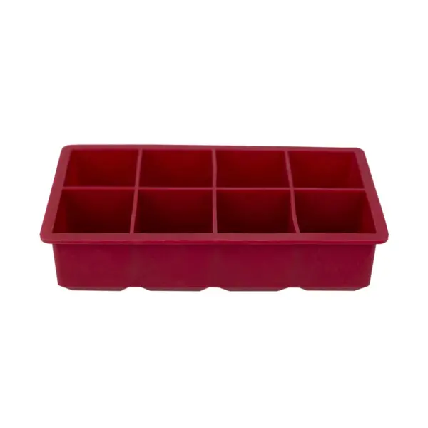 Home Basics Jumbo Silicone Ice Cube Tray, Red