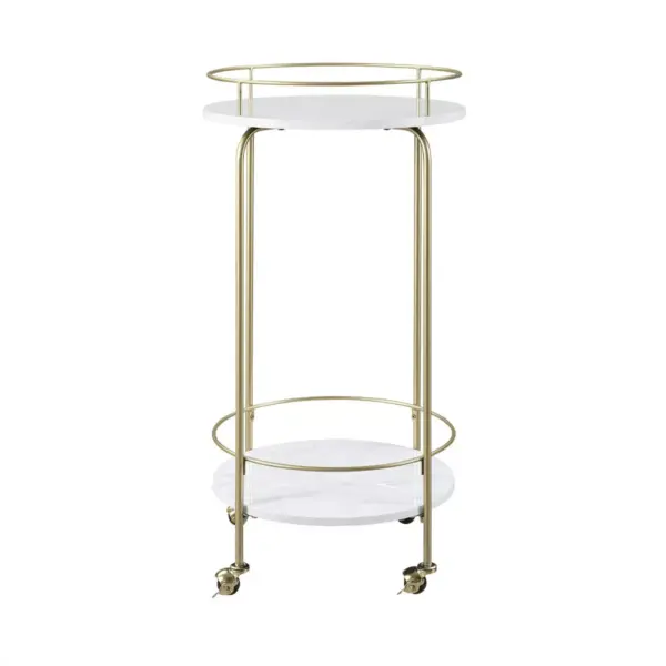 Faux Marble Modern Bar Cart White Marble - Saracina Home