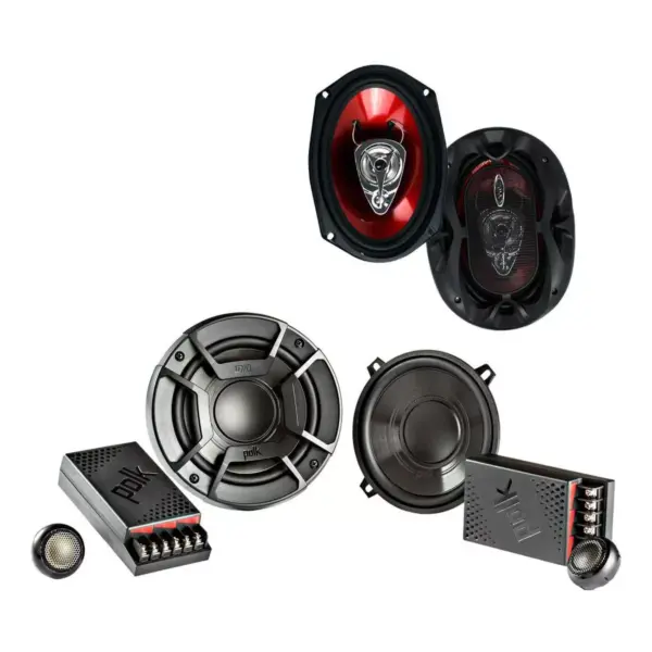 Polk Audio 5.25" 300 Watt 2 Way + Boss 6x9" 3 Way Chaos Exxtreme Car Speakers