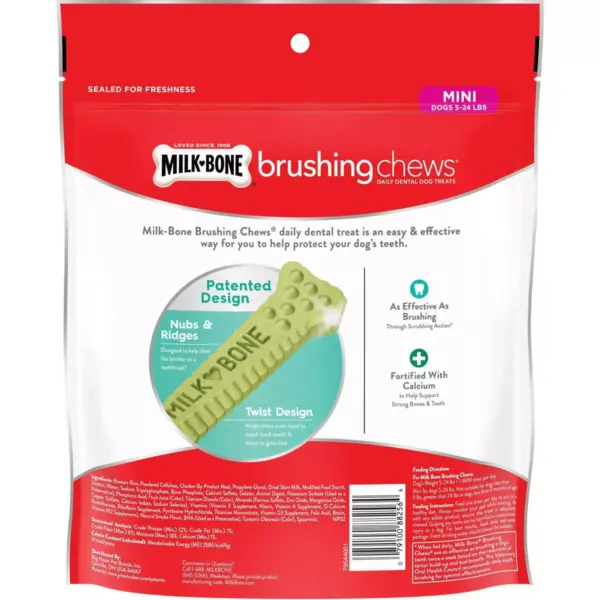 Milk-Bone Brushing Chews Chicken Dental Dog Treats - 48ct/18.9oz