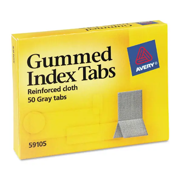 Avery Gummed Index Tabs 7/16 x 13/16 Gray 50/Pack 59105