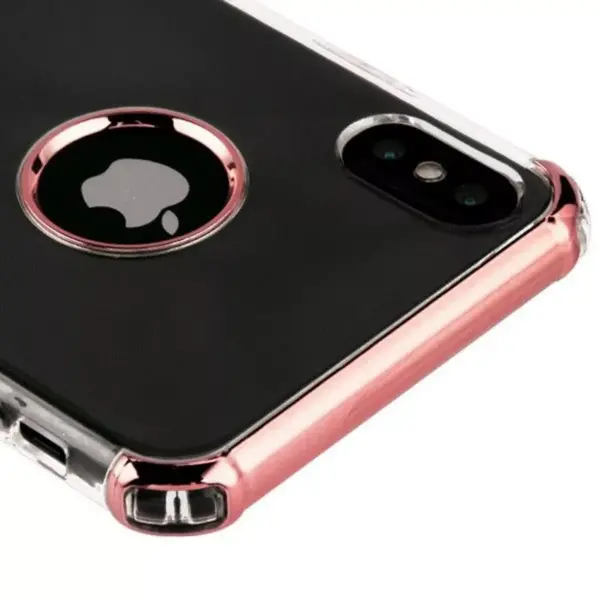 ASMYNA Klarion Candy TPU Rubber Skin Case Cover compatible with Apple iPhone XS Max, Clear/Rose Gold