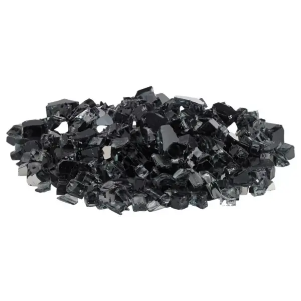 American Fireglass 10 LB Bag 1/2 Inch Reflective Fireplace & Firepit Fire Glass, Black