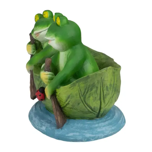 Northlight 10" Green Frogs in a Lily Pad Outdoor Garden Statue