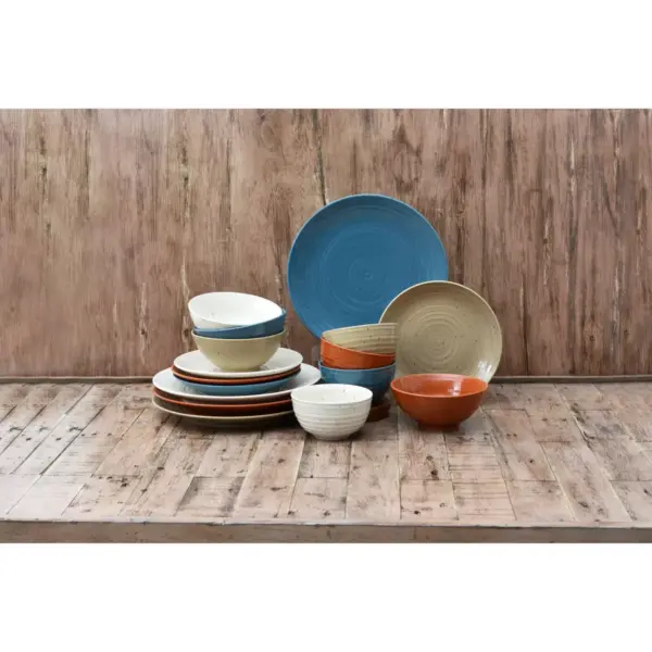 16pc Stoneware Siterra Painter's Palette Dinnerware Set - Sango