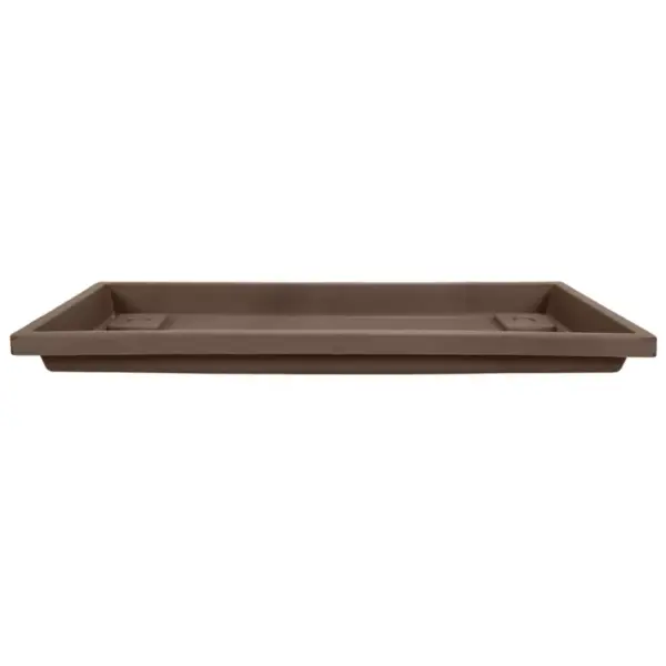 The HC Companies Akro Mils Farmhouse Venetian 18 Inch Rectangular Flower Box Plant Saucer Drip Tray, Chocolate