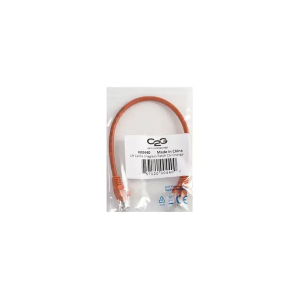 C2G-8ft Cat5e Snagless Unshielded (UTP) Network Patch Cable - Orange - Category 5e for Network Device - RJ-45 Male - RJ-45 Male - 8ft - Orange