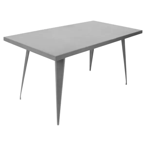 Austin 59" Industrial Dining Table Matte Gray Metal Finish - LumiSource