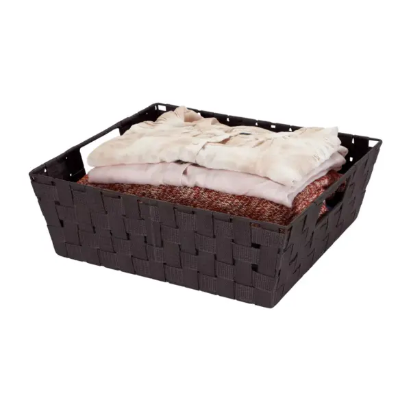 Simplify Large Woven Storage Bin Chocolate