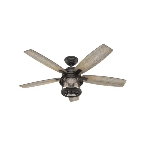 Hunter Fan Company Coral Bay 52" Outdoor Indoor Living Room Home Ceiling Fan with LED Light & Remote, Noble Bronze