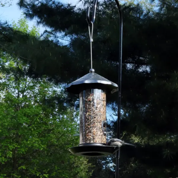 Sunnydaze Decor Wild Bird Seed Feeder with Acorn Style Roof - Gray - 13"