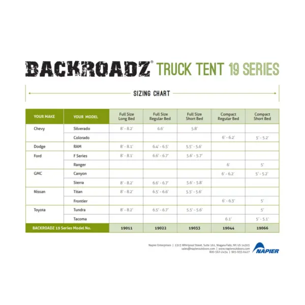 Napier Backroadz 13 Series Full Size Crew Cab 5.5-5.8' Truck Bed 2 Person Tent