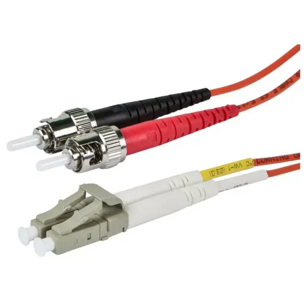 Monoprice Fiber Optic Cable - 20 Meter - Aqua | LC to ST, OM3, 62.5/125 Type, Multi Mode, Duplex