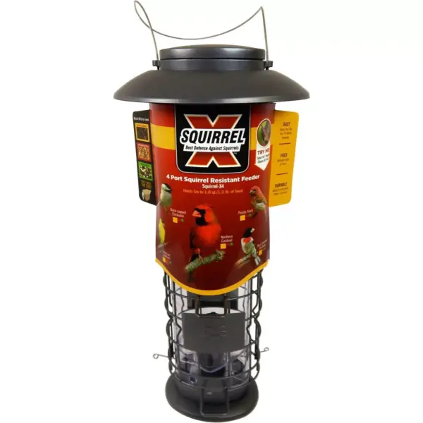 Droll Yankees Squirrel X4 Proof Bird Feeder - Gunmetal