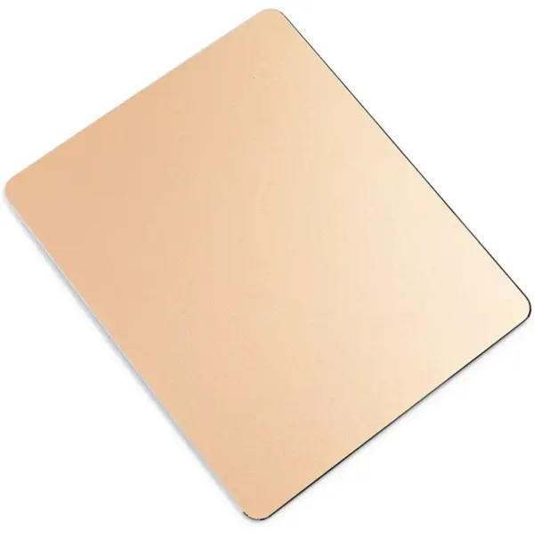 Metal Mouse Pad for Office, Modern Desk Accessories, Aluminum, Gold (8.65 x 7 inches)