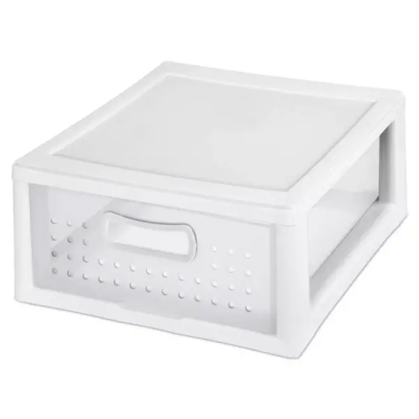 Sterilite Storage Shallow Modular Drawers White