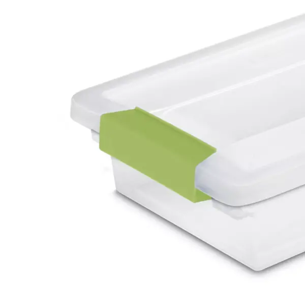 Sterilite Small Clip Box Clear with Green Latches