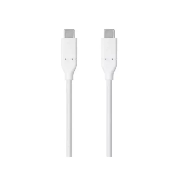 Monoprice USB & Lightning Cable - 0.5 Meter - White | 2.0 USB-C to USB-C 3A 480 Mbps - Select Series