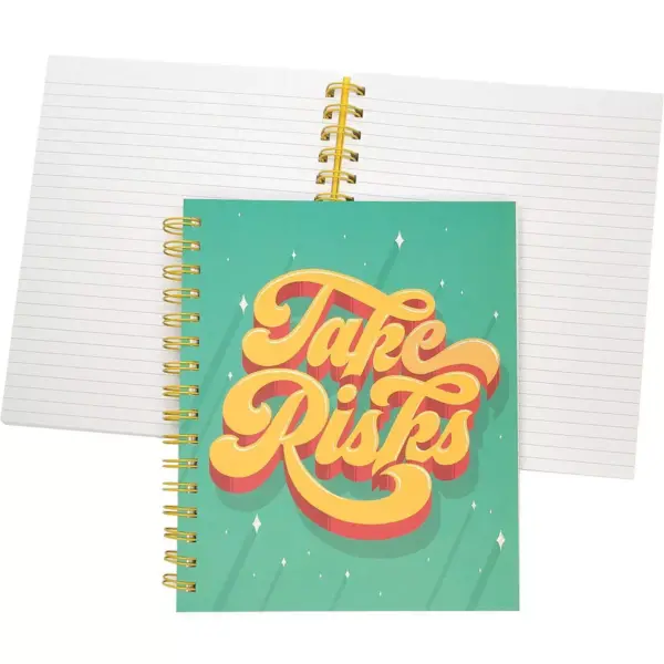 Green Inspired Spiral Notebook 1 Subject College Ruled Take Risks Wire-O