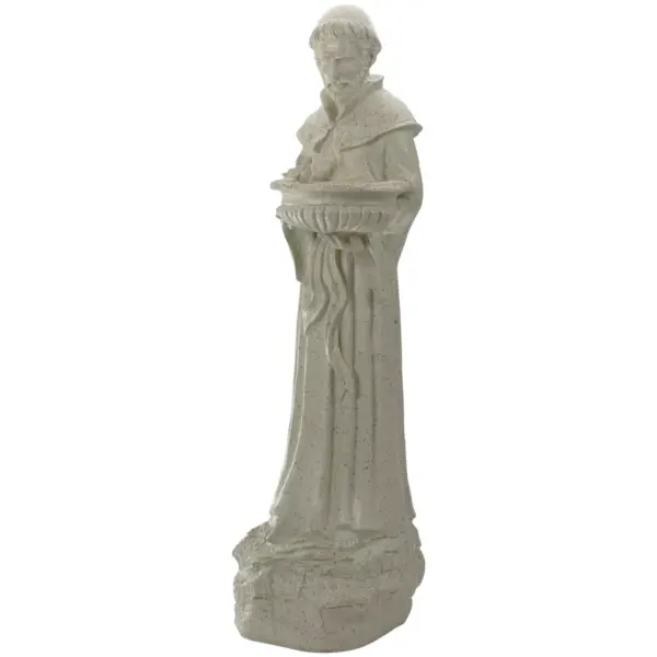 Northlight 23.5" St. Francis of Assisi Speckled Religious Bird Feeder Outdoor Garden Statue